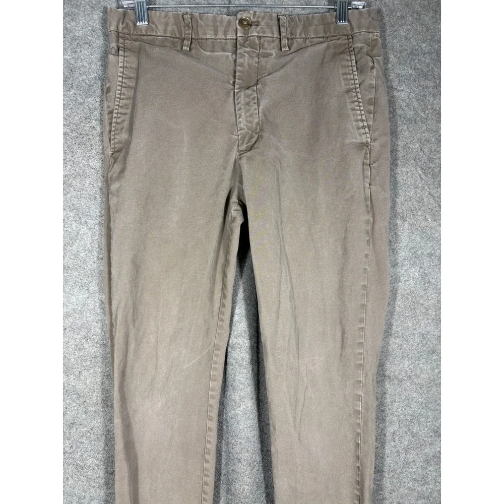Banana Republic Mens Lived-In Chino Slim Fit Pants Light Coffee Bean Brown 31x32